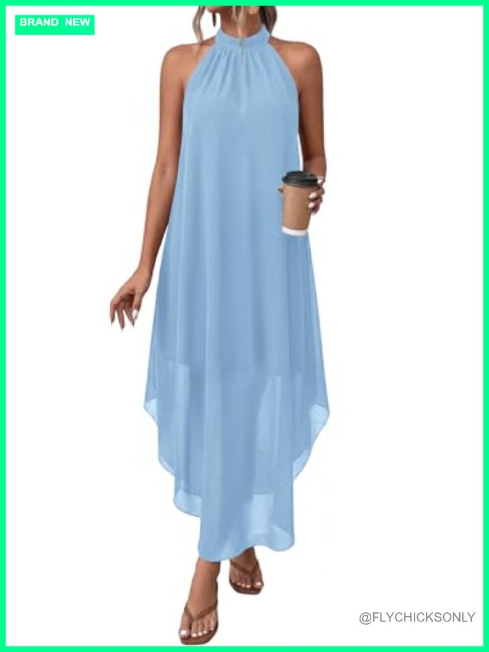 Halter Maxi Dress Sleeveless Summer Wedding Guest